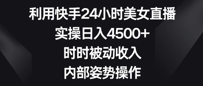 图片[1]-（8865期）利用快手24小时美女直播，实操日入4500+，时时被动收入，内部姿势操作-蛙蛙资源网