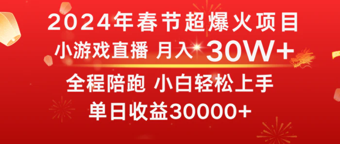 图片[1]-（8873期）龙年2024过年期间，最爆火的项目 抓住机会 普通小白如何逆袭一个月收益30W+-蛙蛙资源网