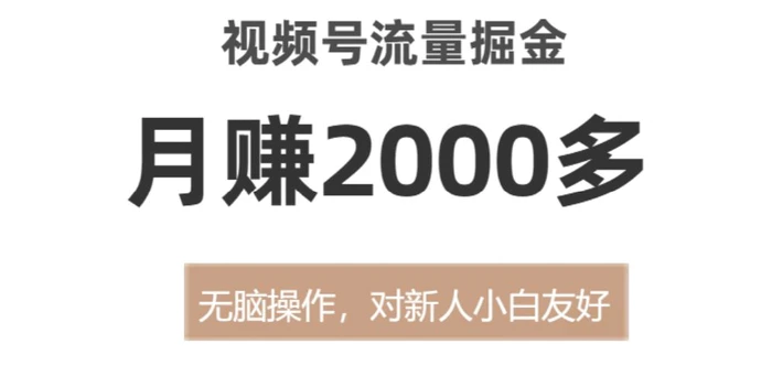 图片[1]-视频号流量掘金，月赚2000多，无脑操作，对新人小白友好-蛙蛙资源网