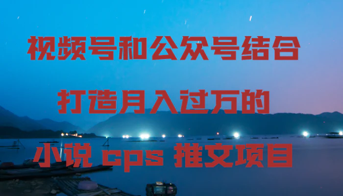 图片[1]-（9059期）视频号和公众号结合打造月入过万的小说cps推文项目-蛙蛙资源网