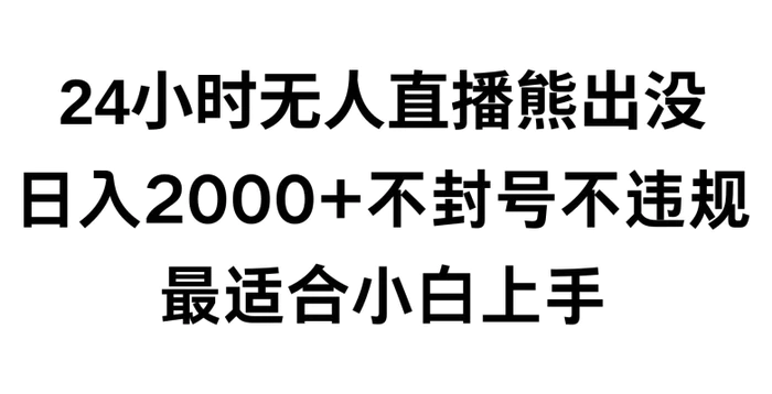 图片[1]-快手24小时无人直播熊出没，不封直播间，不违规，日入2000+，最适合小白上手，保姆式教学-蛙蛙资源网