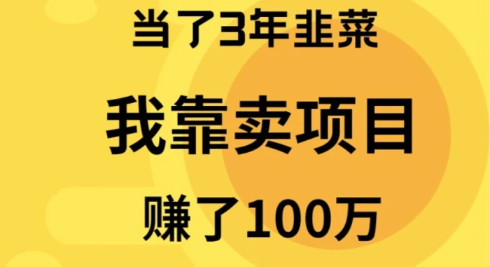 图片[1]-（9100期）当了3年韭菜，我靠卖项目赚了100万-蛙蛙资源网