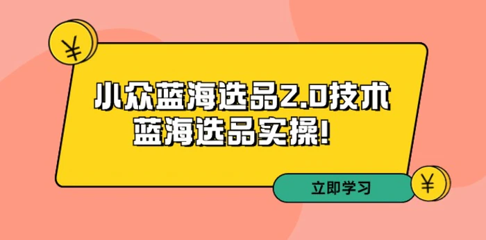 图片[1]-拼多多培训第33期：小众蓝海选品2.0技术-蓝海选品实操-蛙蛙资源网