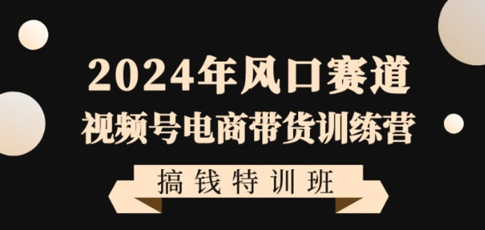 图片[1]-2024年风口赛道视频号电商带货训练营搞钱特训班，带领大家快速入局自媒体电商带货-蛙蛙资源网