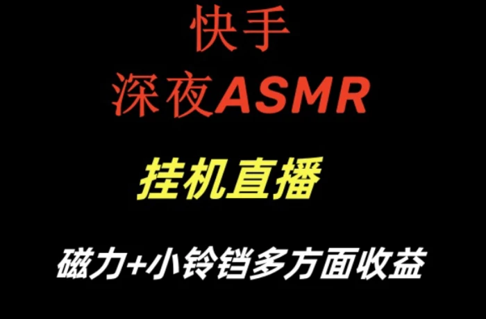 图片[1]-快手深夜性感ASMR挂机直播，磁力+小铃铛收益（附带工具和5G素材）【揭秘】-蛙蛙资源网