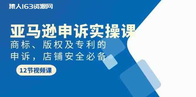 图片[1]-亚马逊申诉实战课，商标、版权及专利的申诉，店铺安全必备-蛙蛙资源网