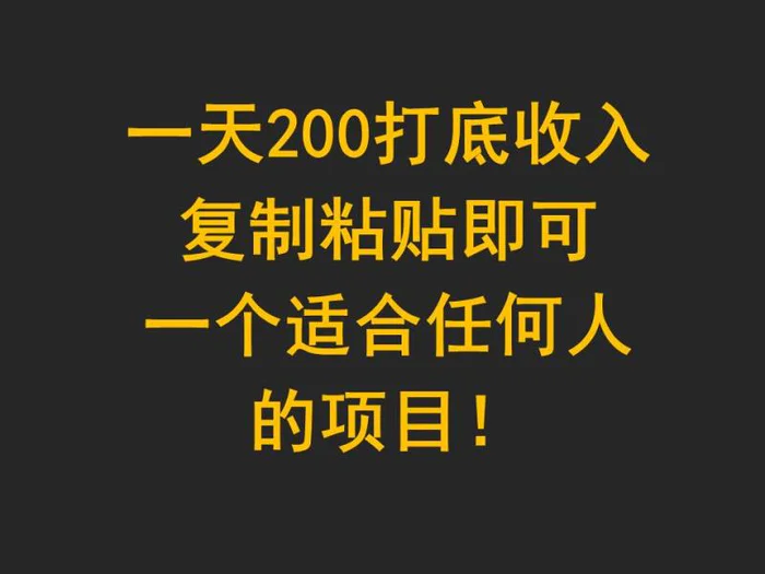 图片[1]-一天200打底收入，复制粘贴即可，一个适合任何人的项目！-蛙蛙资源网