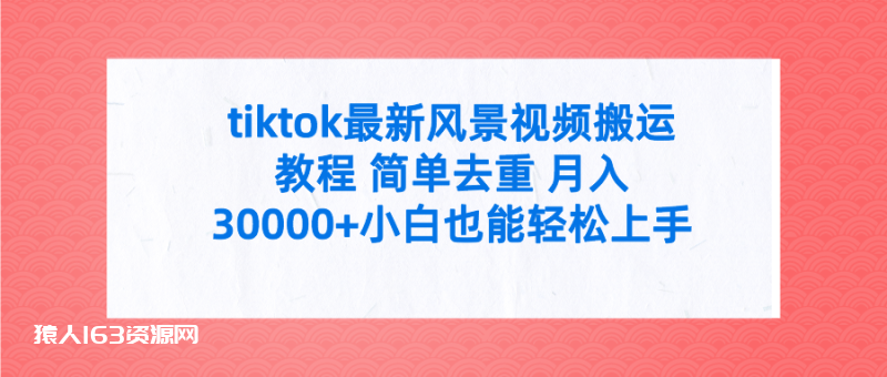 图片[1]-（9804期）tiktok最新风景视频搬运教程 简单去重 月入30000+附全套工具-蛙蛙资源网