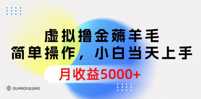 图片[1]-（9864期）虚拟撸金薅羊毛，简单操作，小白当天上手，月收益5000+-蛙蛙资源网