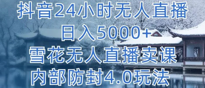 图片[1]-抖音24小时无人直播 日入5000+，雪花无人直播卖课，内部防封4.0玩法-蛙蛙资源网