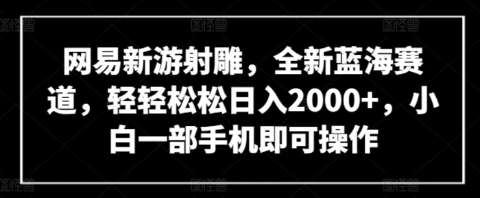 图片[1]-网易新游射雕，全新蓝海赛道，轻轻松松日入2000+，小白一部手机即可操作-蛙蛙资源网