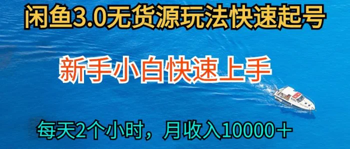 图片[1]-（9913期）2024最新闲鱼无货源玩法，从0开始小白快手上手，每天2小时月收入过万-蛙蛙资源网