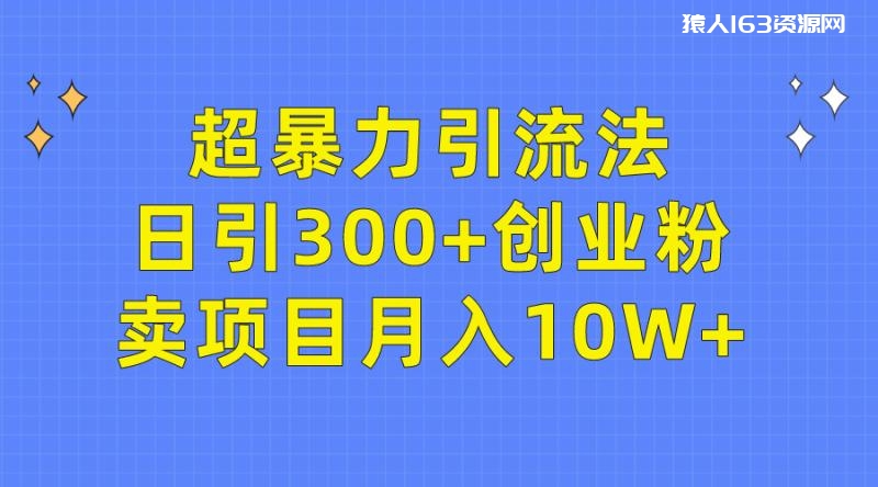 图片[1]-（9954期）超暴力引流法，日引300+创业粉，卖项目月入10W+-蛙蛙资源网