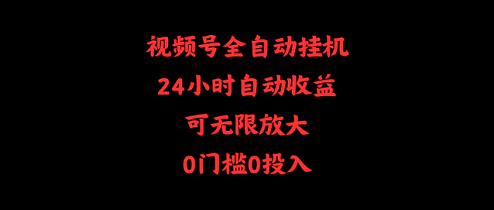 图片[1]-（10031期）视频号全自动挂机，24小时自动收益，可无限放大，0门槛0投入-蛙蛙资源网