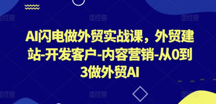 图片[1]-AI闪电做外贸实战课，​外贸建站-开发客户-内容营销-从0到3做外贸AI-蛙蛙资源网