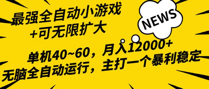 图片[1]-（10046期）2024最新全网独家小游戏全自动，单机40~60,稳定躺赚，小白都能月入过万-蛙蛙资源网