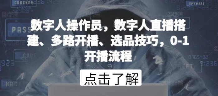 图片[1]-数字人操作员，数字人直播搭建、多路开播、选品技巧，0-1开播流程-蛙蛙资源网