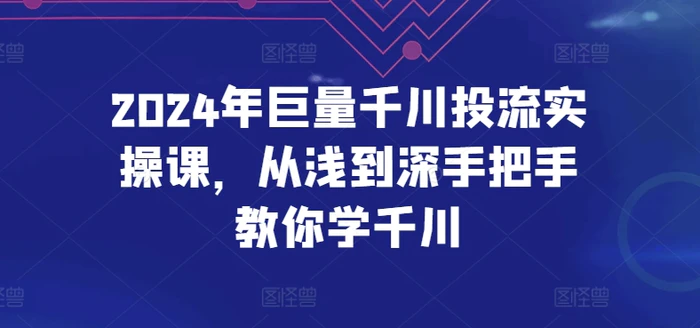 图片[1]-2024年巨量千川投流实操课，从浅到深手把手教你学千川-蛙蛙资源网