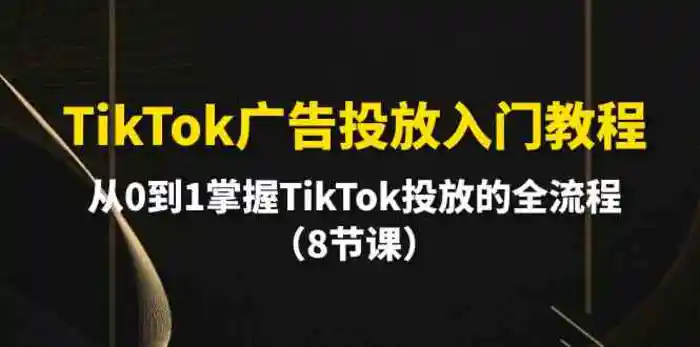 图片[1]-TikTok广告投放入门教程，从0到1掌握TikTok投放的全流程（8节课）-蛙蛙资源网