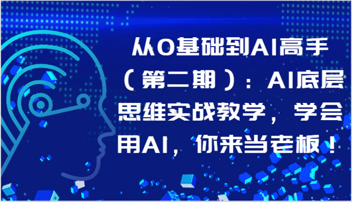 图片[1]-从0基础到AI高手（第二期）：AI底层思维实战教学，学会用AI，你来当老板！-蛙蛙资源网