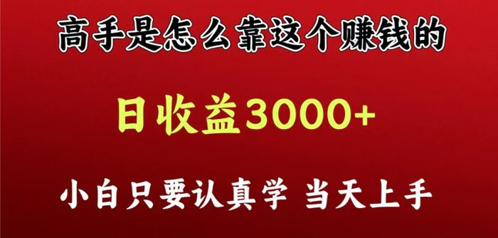 图片[1]-看高手是怎么赚钱的，一天收益至少3000+以上，小白当天上手-蛙蛙资源网