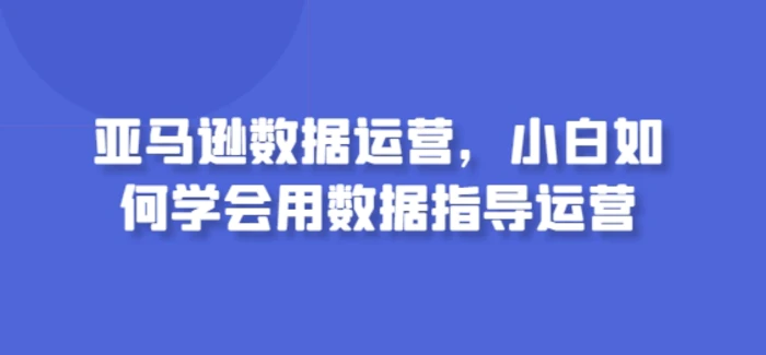 图片[1]-亚马逊数据运营，小白如何学会用数据指导运营-蛙蛙资源网