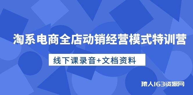 图片[1]-（10192期）淘系电商全店动销经营模式特训营，线下课录音+文档资料-蛙蛙资源网