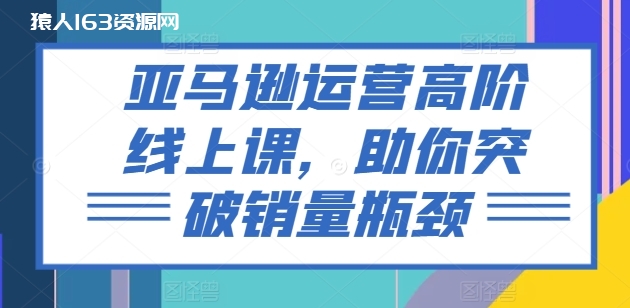 图片[1]-亚马逊运营高阶线上课，助你突破销量瓶颈-蛙蛙资源网