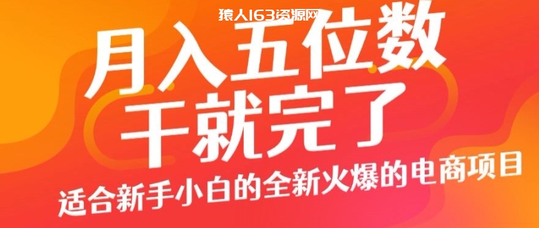 图片[1]-月入五位数，干就完了， 适合新手小白的全新火爆的电商项目-蛙蛙资源网