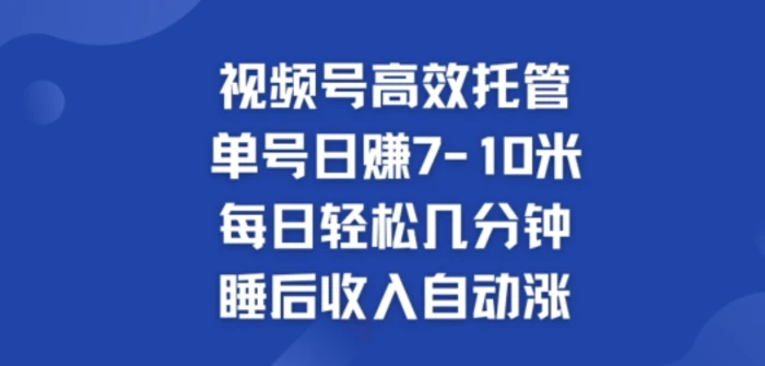 图片[1]-视频号高效托管，单号日赚7-10米，每日轻松几分钟，睡后收入自动涨-蛙蛙资源网