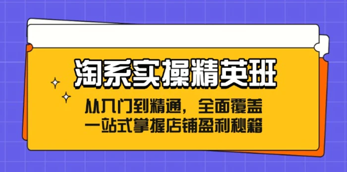 图片[1]-（12276期）淘系实操精英班：从入门到精通，全面覆盖，一站式掌握店铺盈利秘籍-蛙蛙资源网