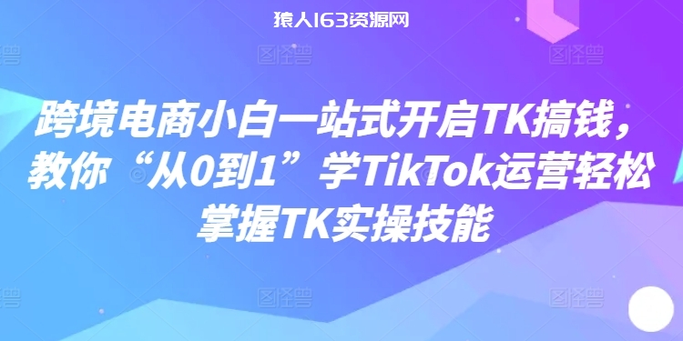 图片[1]-跨境电商小白一站式开启TK搞钱，教你“从0到1”学TikTok运营轻松掌握TK实操技能-蛙蛙资源网