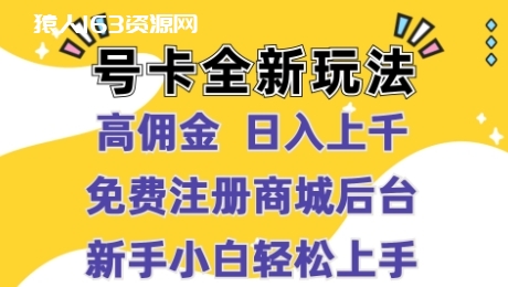 图片[1]-号卡全新玩法来袭，高佣金  日入上千，免费开后台，小白轻松操作-蛙蛙资源网