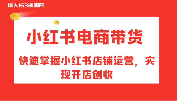 图片[1]-小红书电商带货，快速掌握小红书店铺运营，实现开店创收-蛙蛙资源网