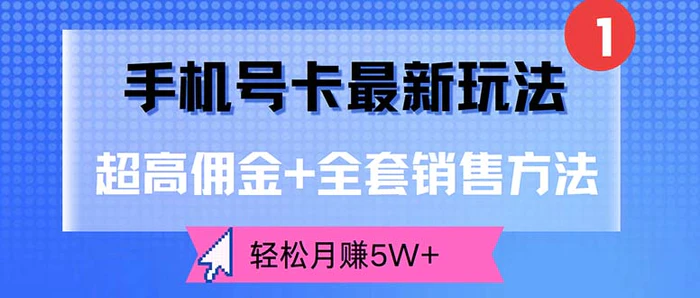 图片[1]-（12375期）手机号卡最新玩法，超高佣金+全套销售方法，轻松月赚5W+-蛙蛙资源网