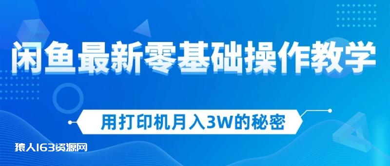 图片[1]-（12568期）用打印机月入3W的秘密，闲鱼最新零基础操作教学，新手当天上手，赚钱如喝水！-蛙蛙资源网