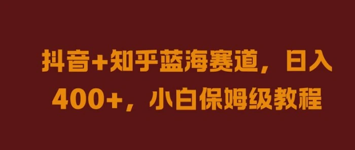 图片[1]-抖音+知乎蓝海赛道，日入几张，小白保姆级教程-蛙蛙资源网